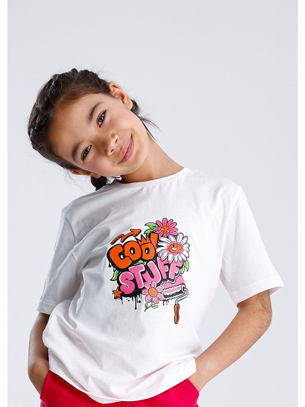 Fuşya Basic Baskılı T-Shirt-4