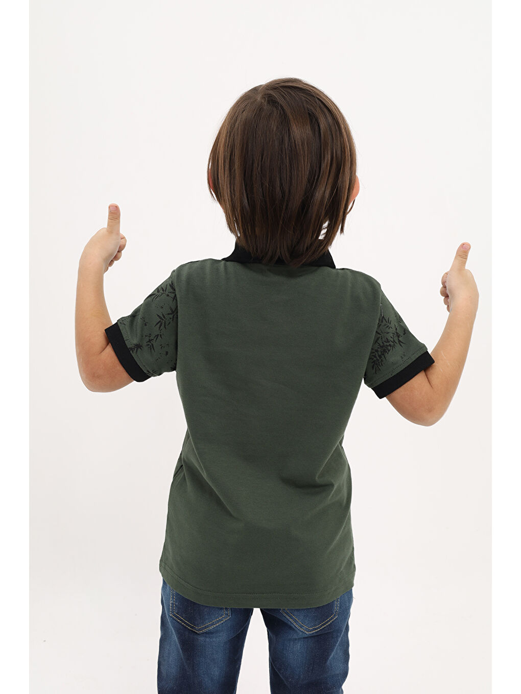 Haki Erkek Çocuk Desenli Tişört-2