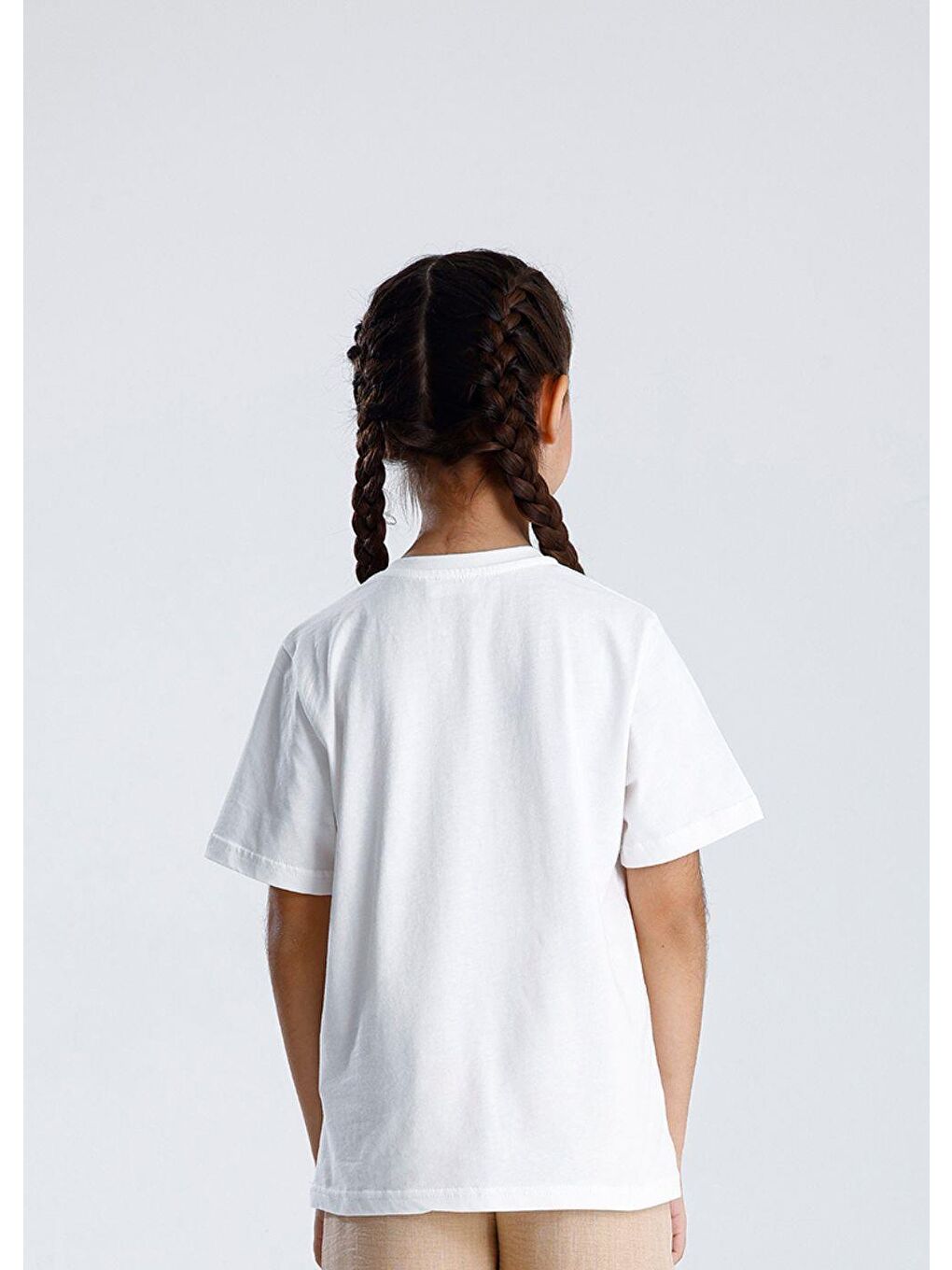 Bej Basic Baskılı T-Shirt-2