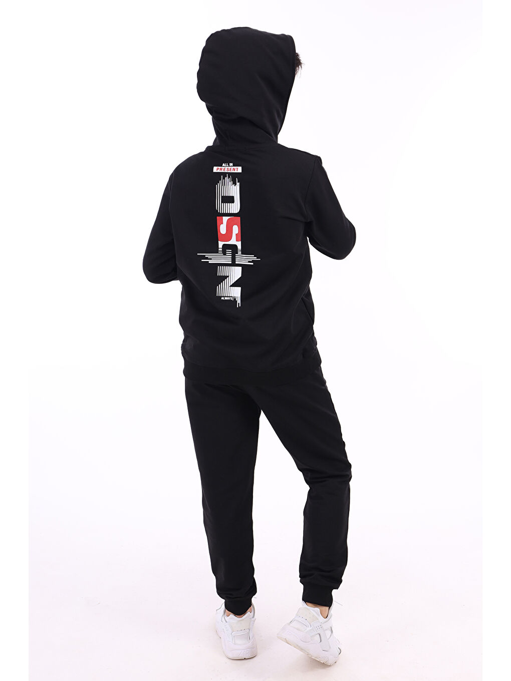 Siyah Erkek Çocuk Baskılı Eşofman Takım-1