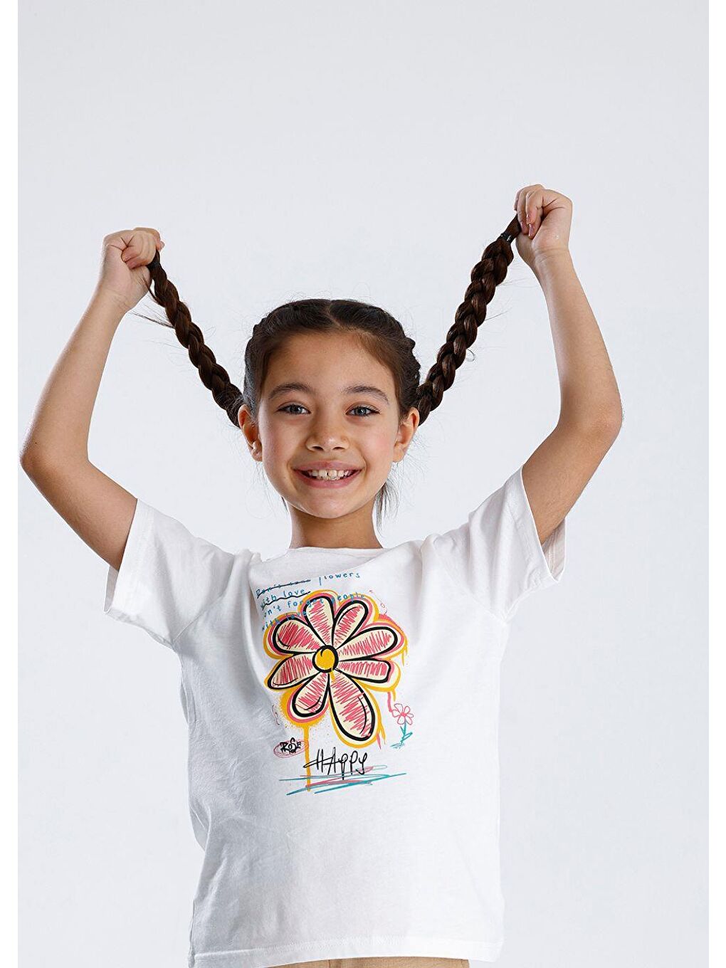 Bej Basic Baskılı T-Shirt-3