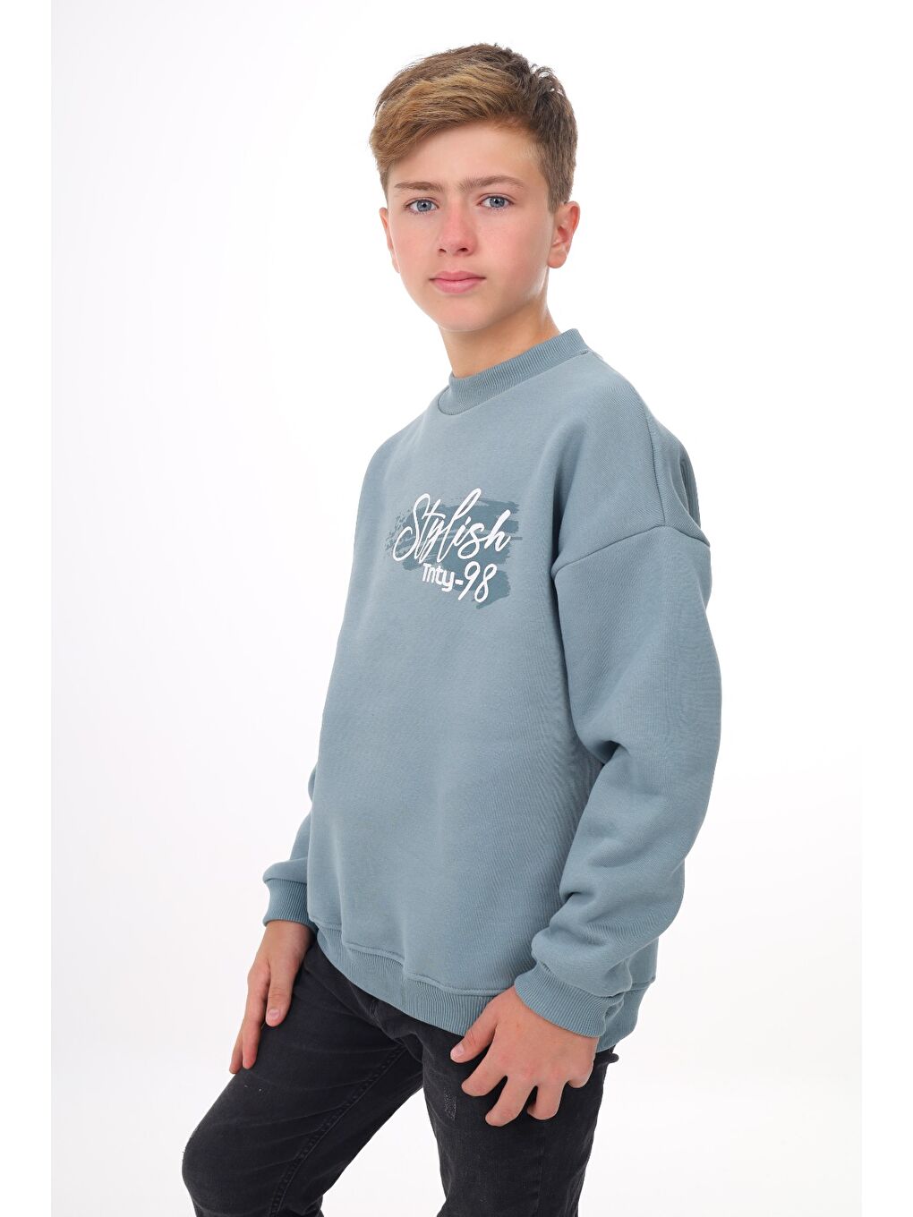 Lila Erkek Çocuk Baskılı Sweatshirt-2