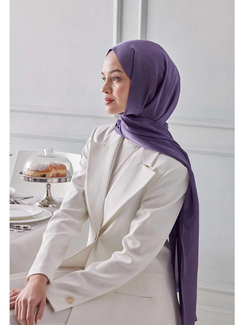 Lila Janjanlı Şal Lavanta-3