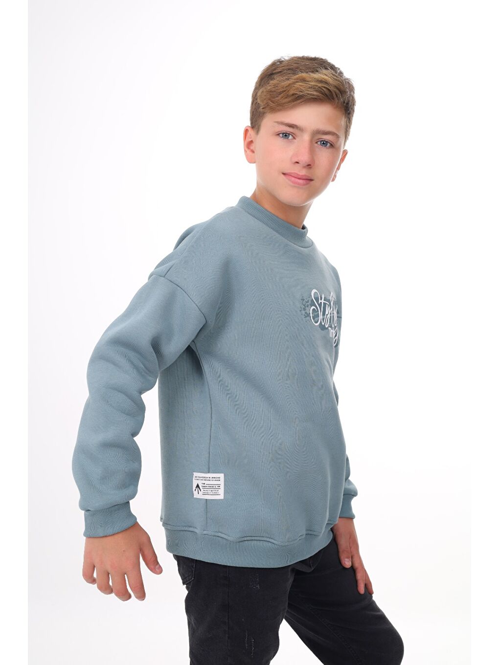 Lila Erkek Çocuk Baskılı Sweatshirt-3