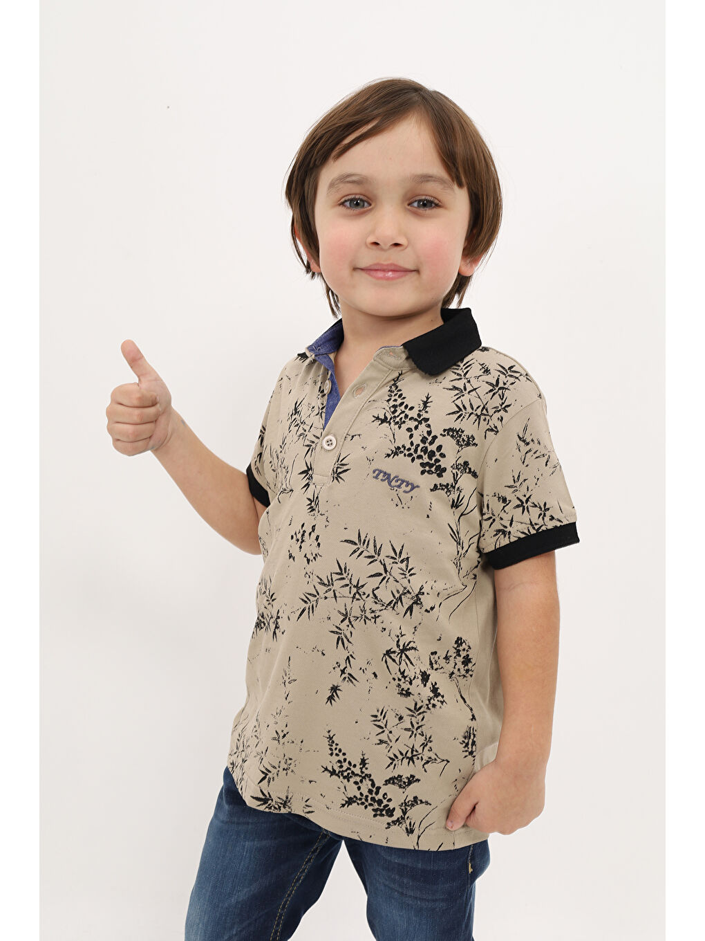 Yeşil Erkek Çocuk Desenli Tişört-1