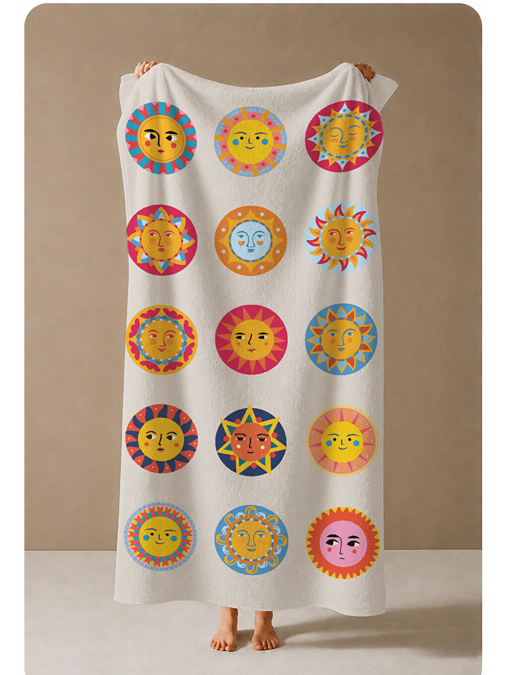 Pembe Renkli Astroloji Burç Ve Güneş Sembolleri Desenli 70x150 Cm Dijital Baskılı Plaj Ve Banyo Havlusu-3