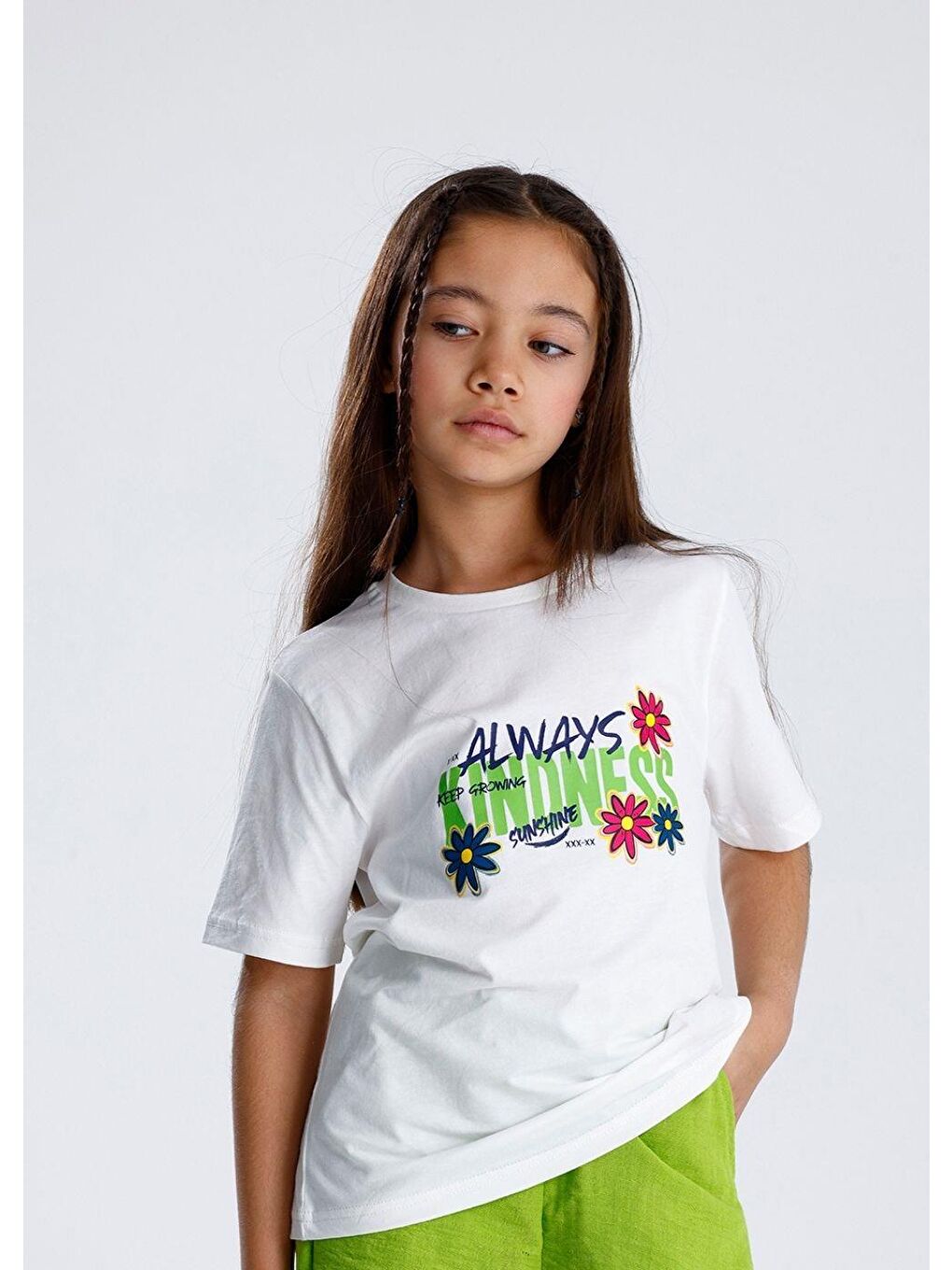 Yeşil Basic Baskılı T-Shirt-1