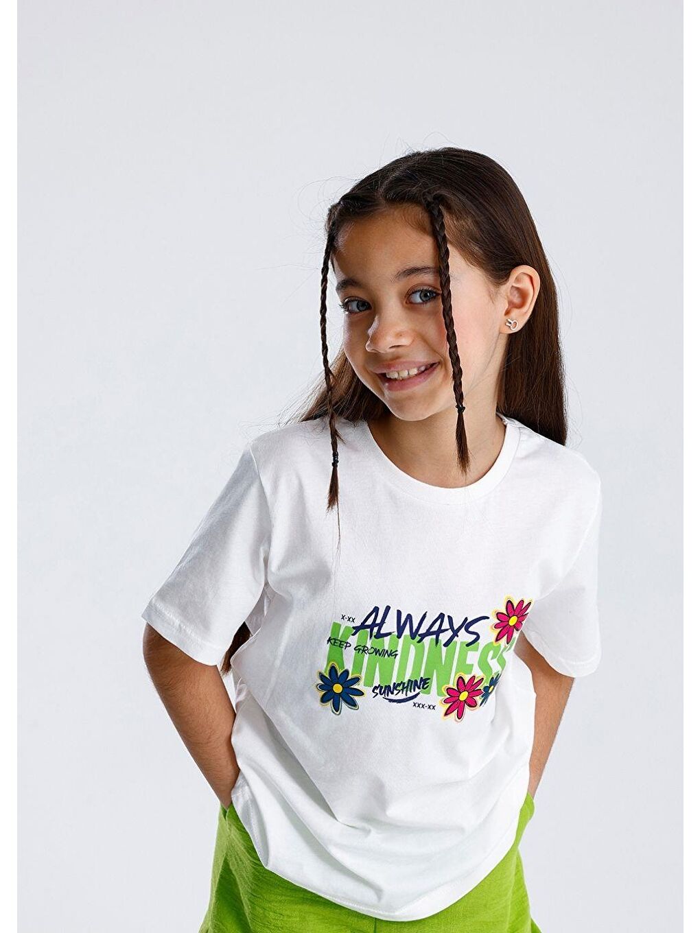 Yeşil Basic Baskılı T-Shirt-3