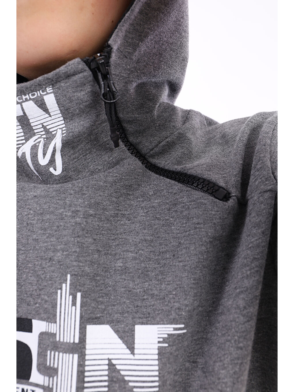 Antrasit Erkek Çocuk Baskılı Eşofman Takım-1