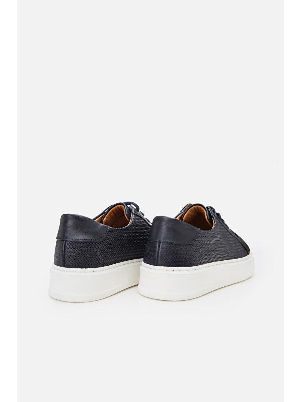 Erkek Deri Lacivert Hafif Tabanlı Spor Ayakkabı-8