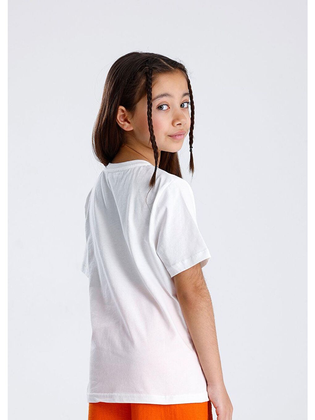 Turuncu Basic Baskılı T-Shirt-1