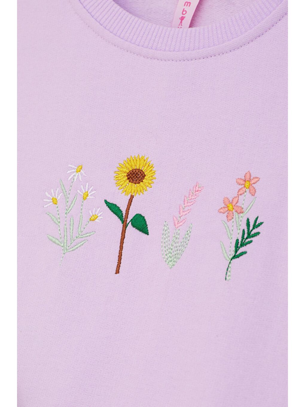 Lila Papatya Nakışlı Kız Çocuk Kız Çocuk Sweatshirt 17206-1