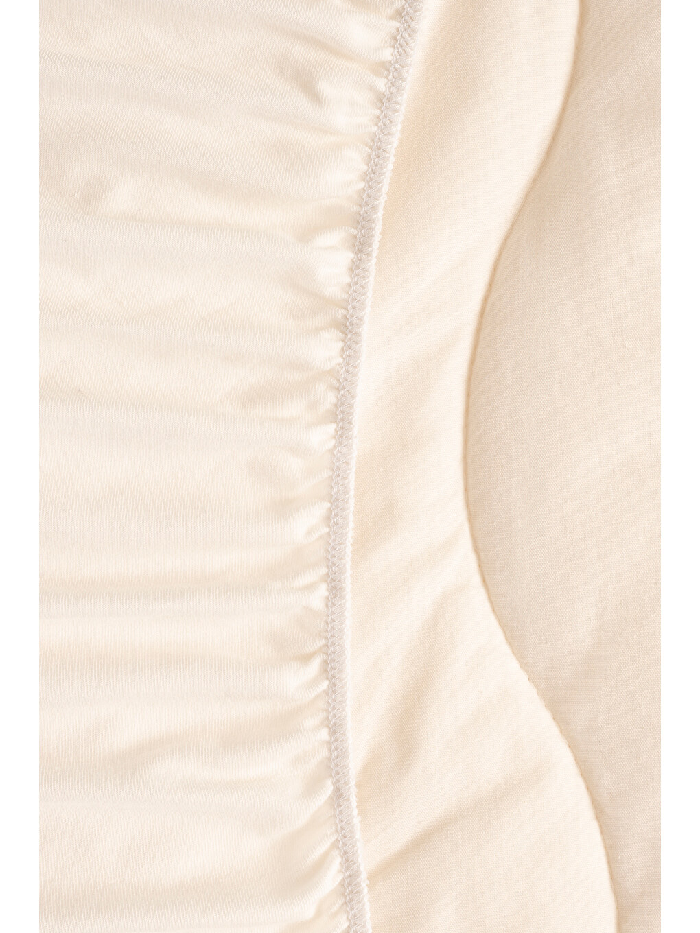 Bej Woolla Yün Dolgu Pamuk Kumaş Yün Yatak Alezi 200x200 Cm-4