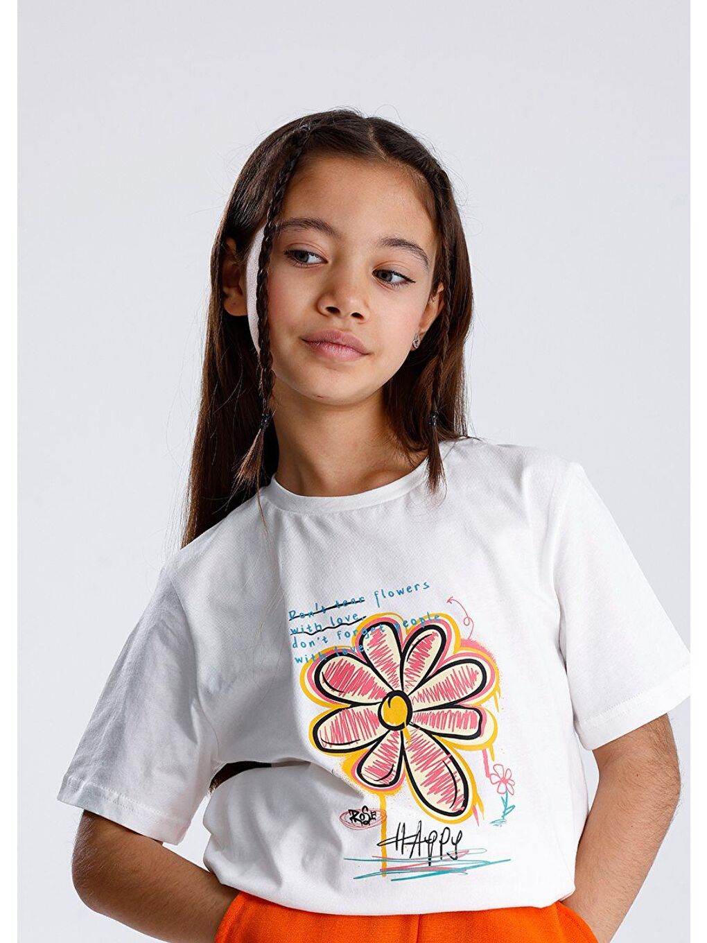 Turuncu Basic Baskılı T-Shirt-2