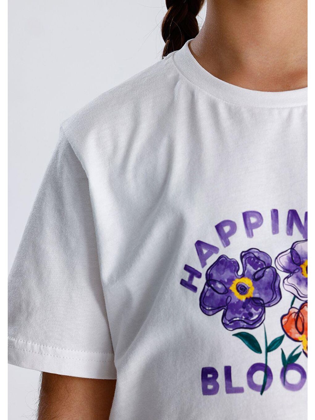 Mor Basic Baskılı T-Shirt-1