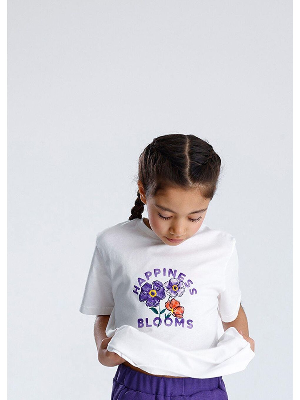 Mor Basic Baskılı T-Shirt-2