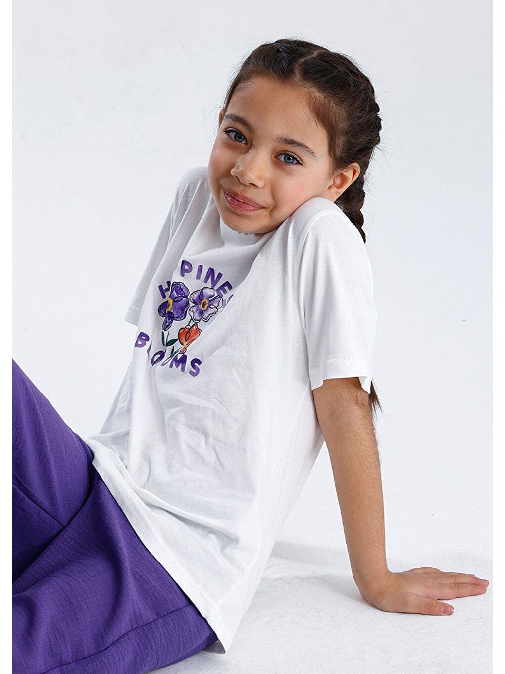 Mor Basic Baskılı T-Shirt-3