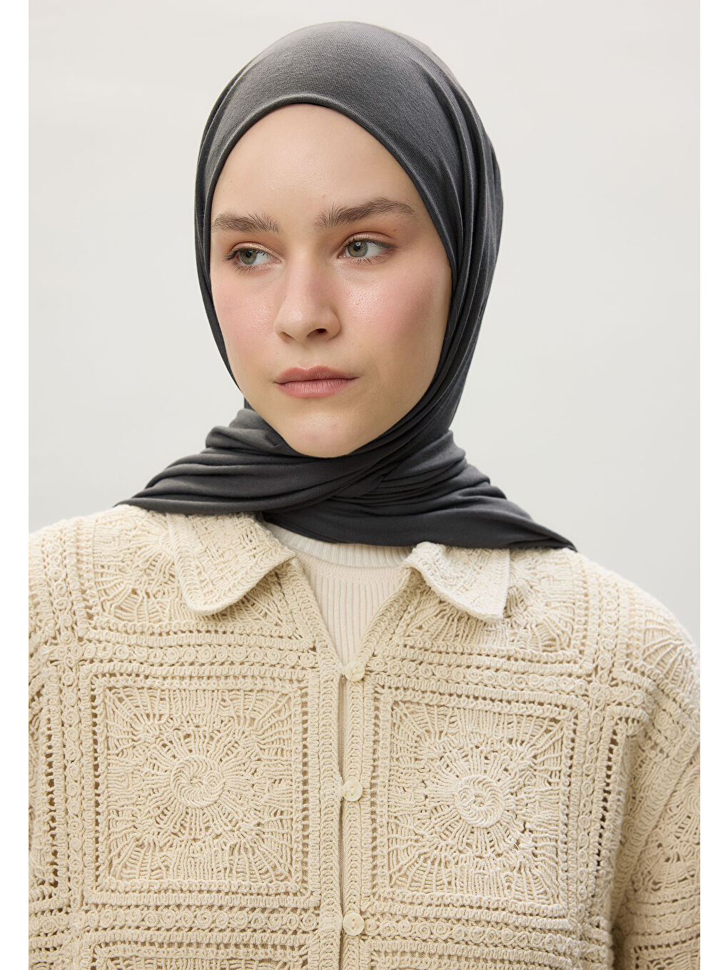 Penye Şal Antrasit-4