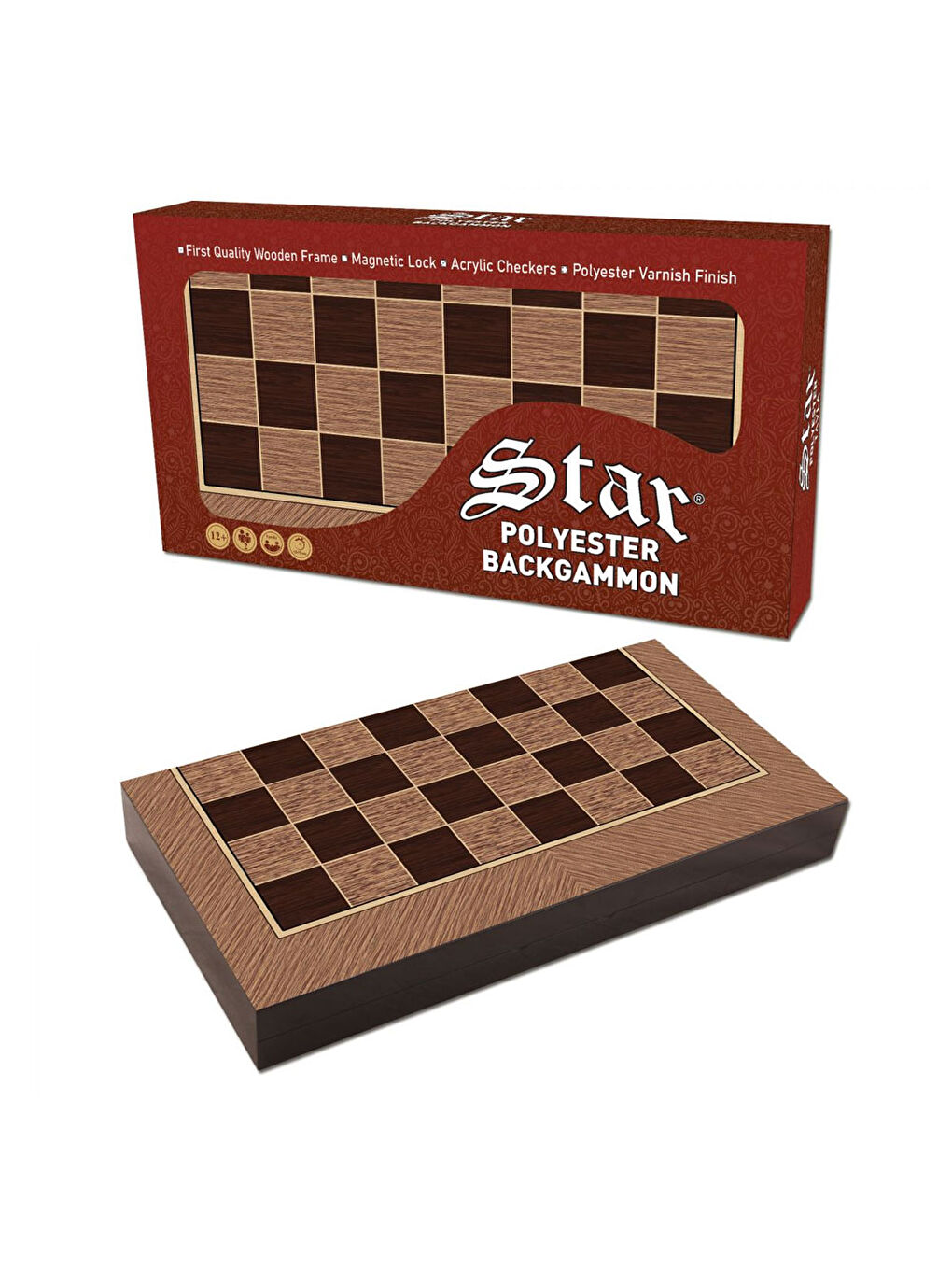 Star Polyester Antik Meşe Tavla 1021347