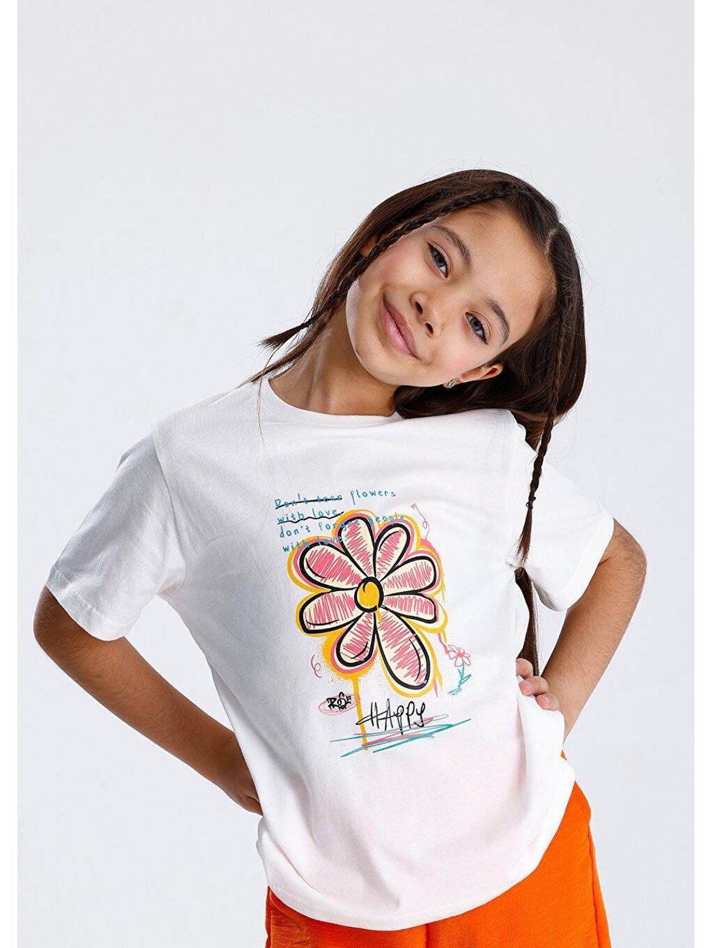 Turuncu Basic Baskılı T-Shirt-3