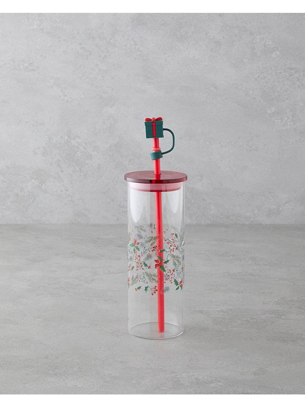 Kokina Borosilikat Pipetli Bardak 460 ml Kırmızı