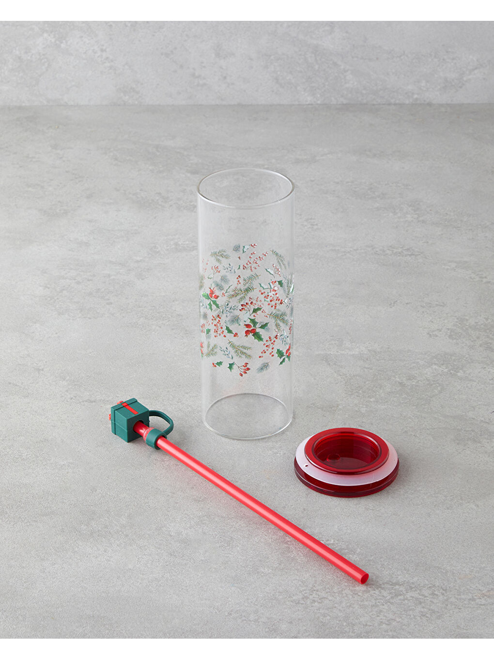 Kokina Borosilikat Pipetli Bardak 460 ml Kırmızı-1