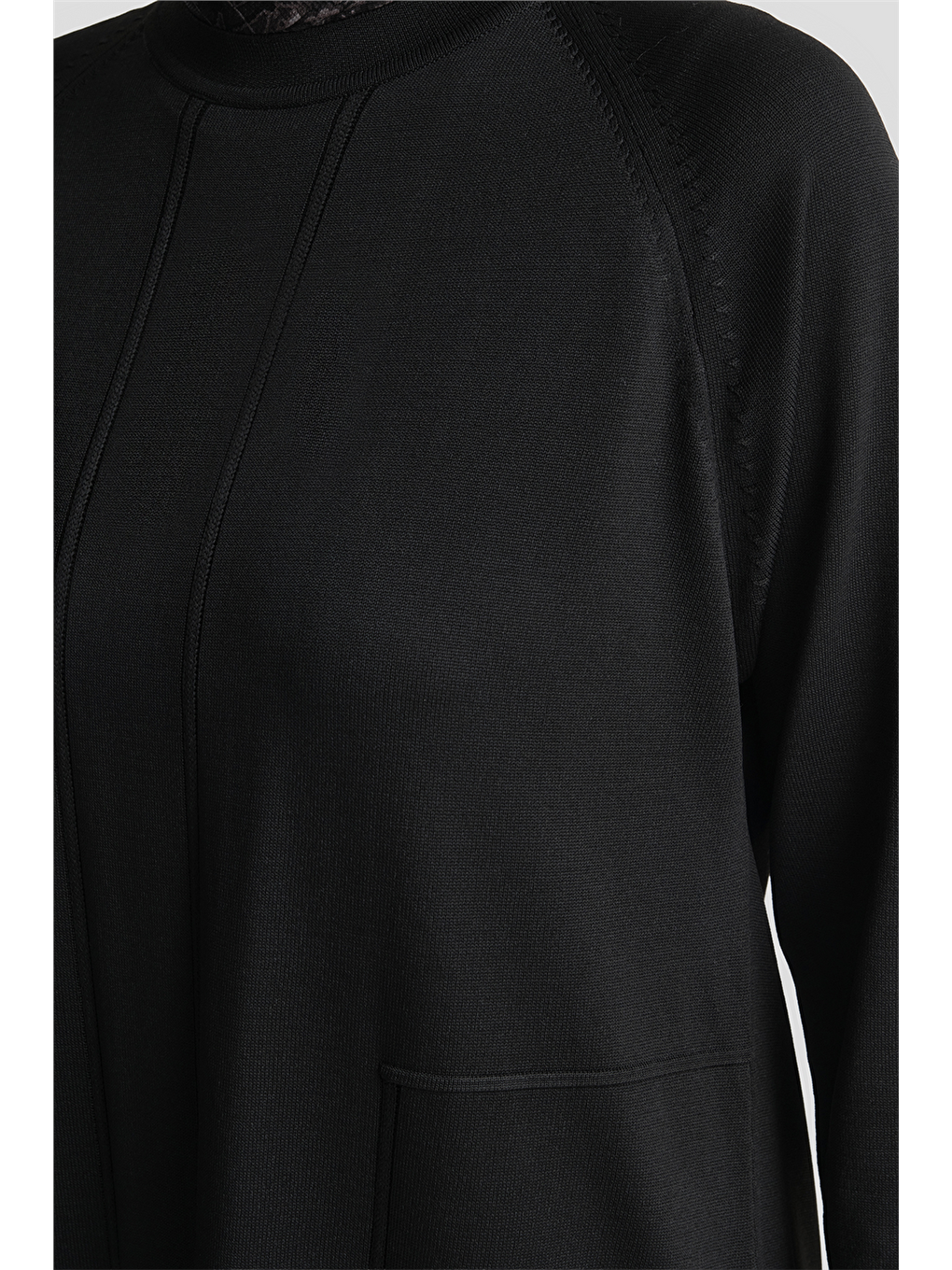 Basic Triko Elbise Siyah-5