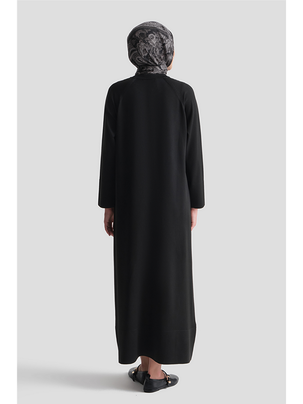 Basic Triko Elbise Siyah-6