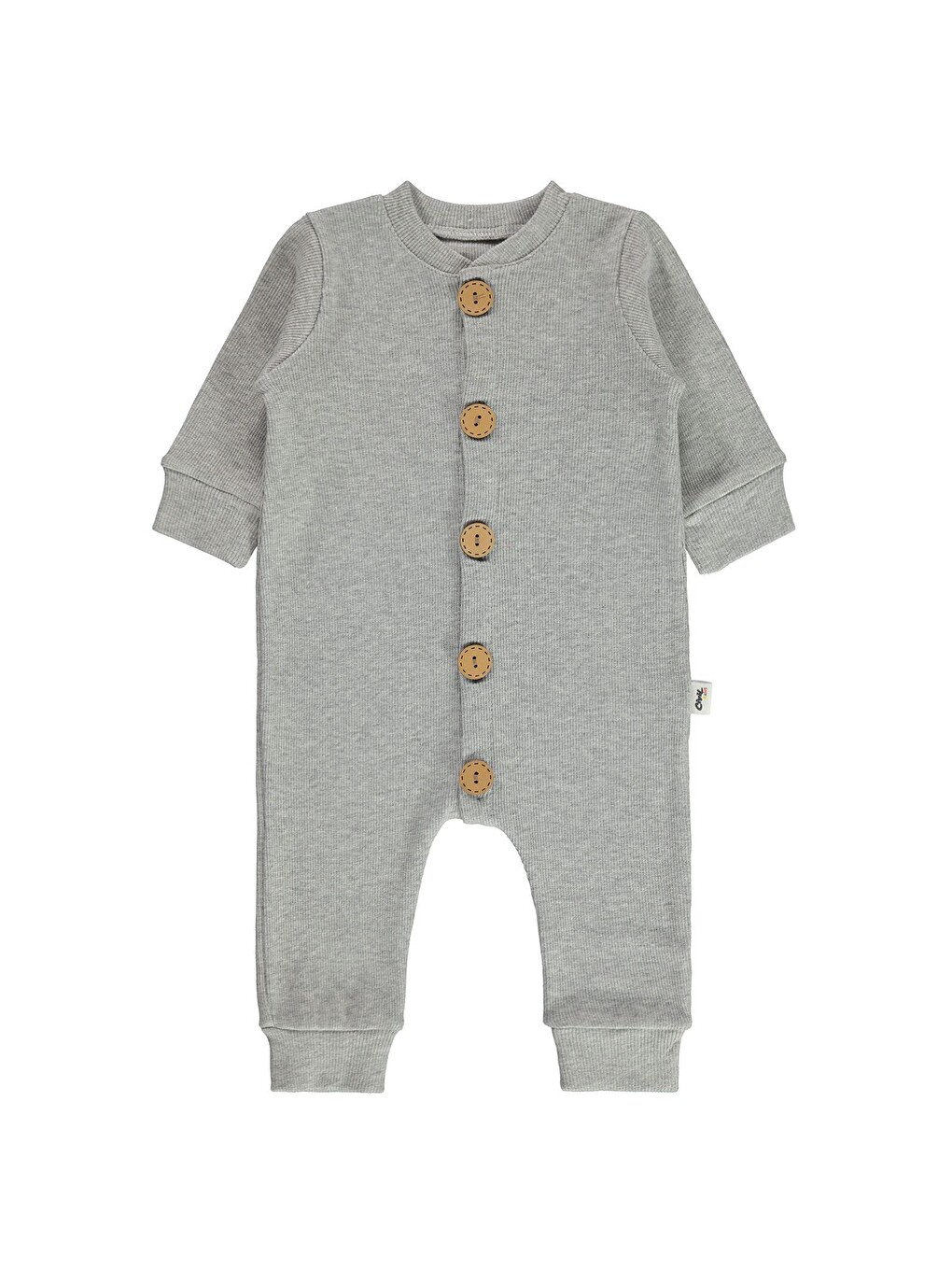 Beyaz Baby Düz Basic 1-6 Ay Tulum - Gri-2