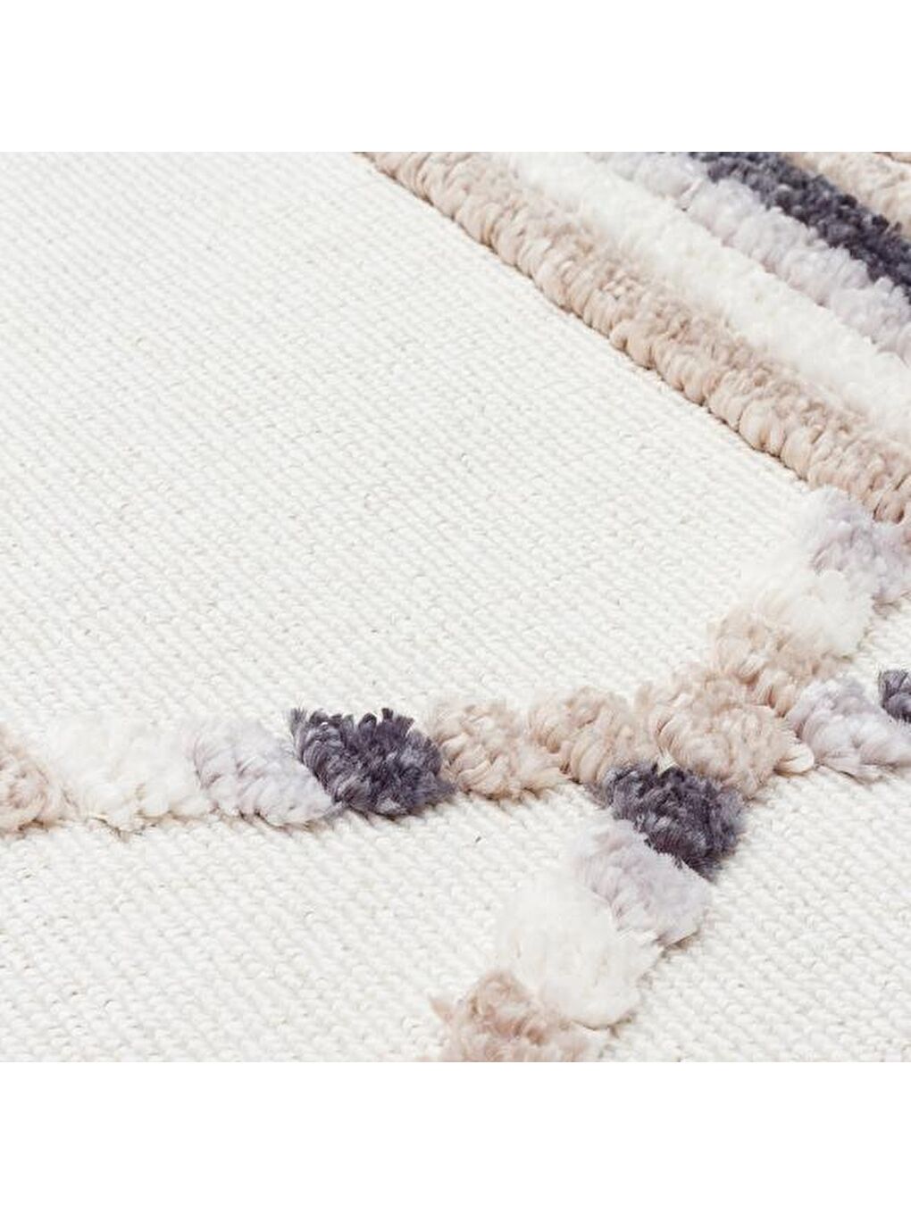 Terazzo White Beige Makine Halısı - Bej - 160x230 cm-1