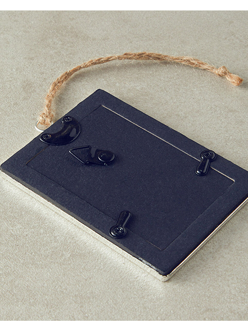 Gri Glitter Çerçeveli Metal Yılbaşı Ağaç Süsü Silver-1