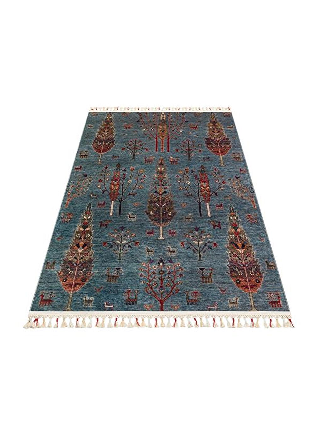 Antique Aqua Makine Halısı - Mavi - 160x230 cm-1