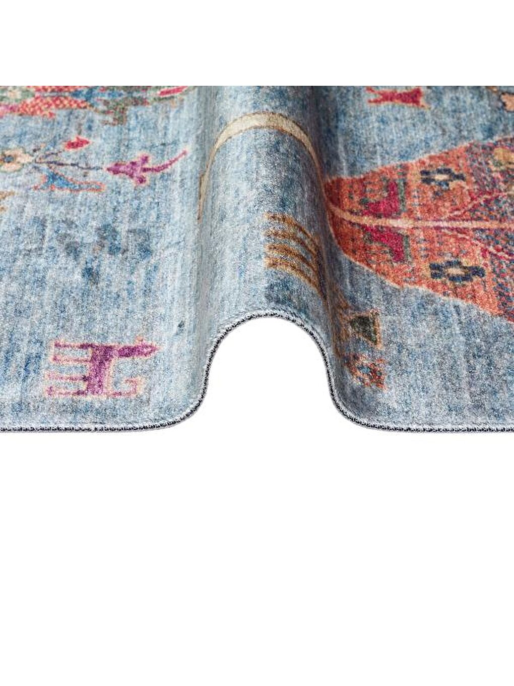 Antique Aqua Makine Halısı - Mavi - 160x230 cm-5