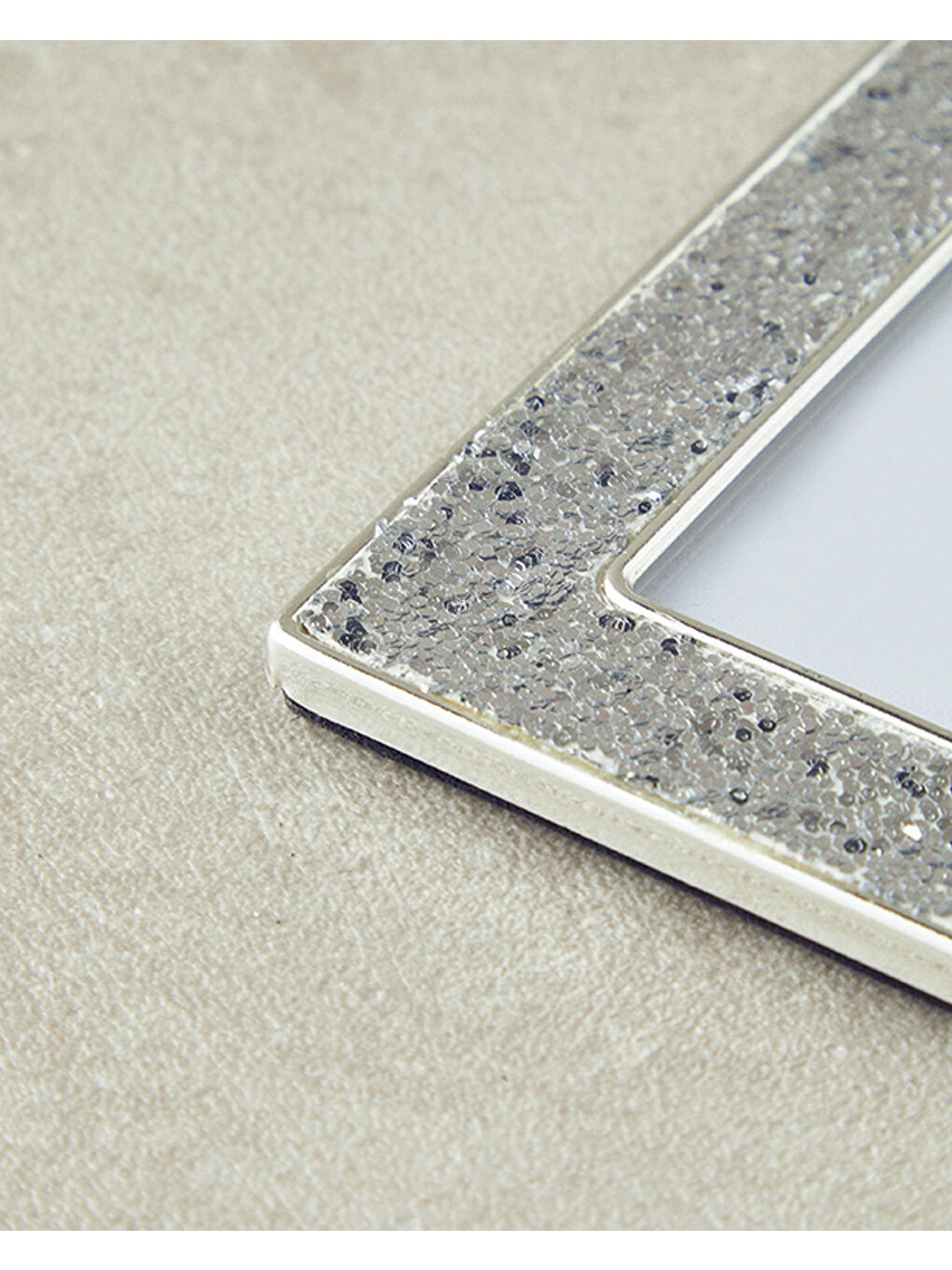 Gri Glitter Çerçeveli Metal Yılbaşı Ağaç Süsü Silver-2