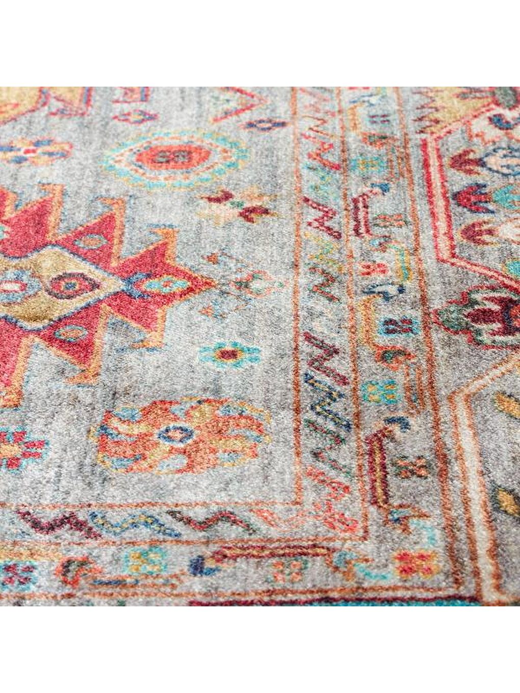Karışık Antique Aqua Makine Halısı - Renkli - 120x180 cm-5
