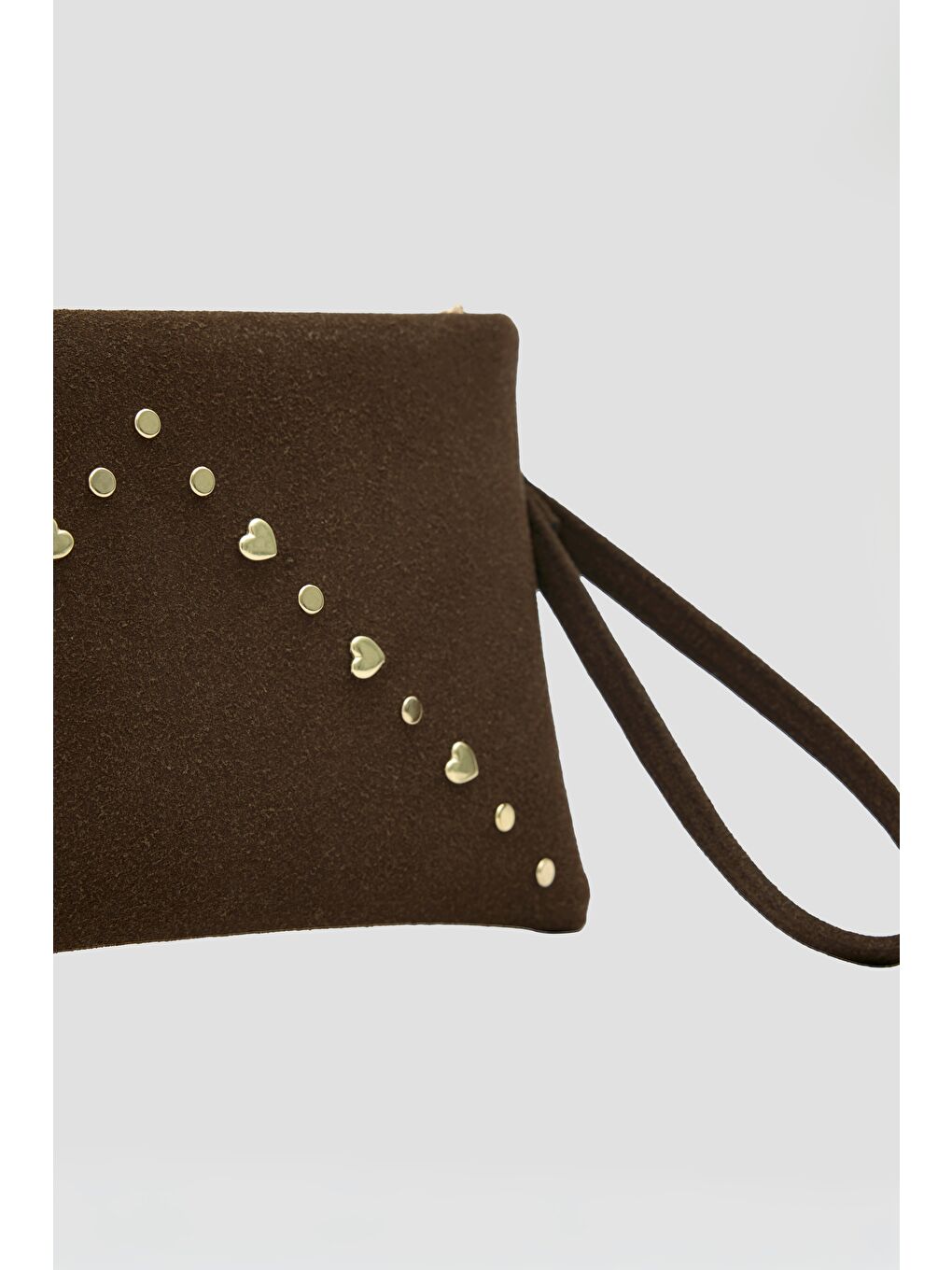 Kahverengi Geez Troklu Clutch Çanta Kahve-2