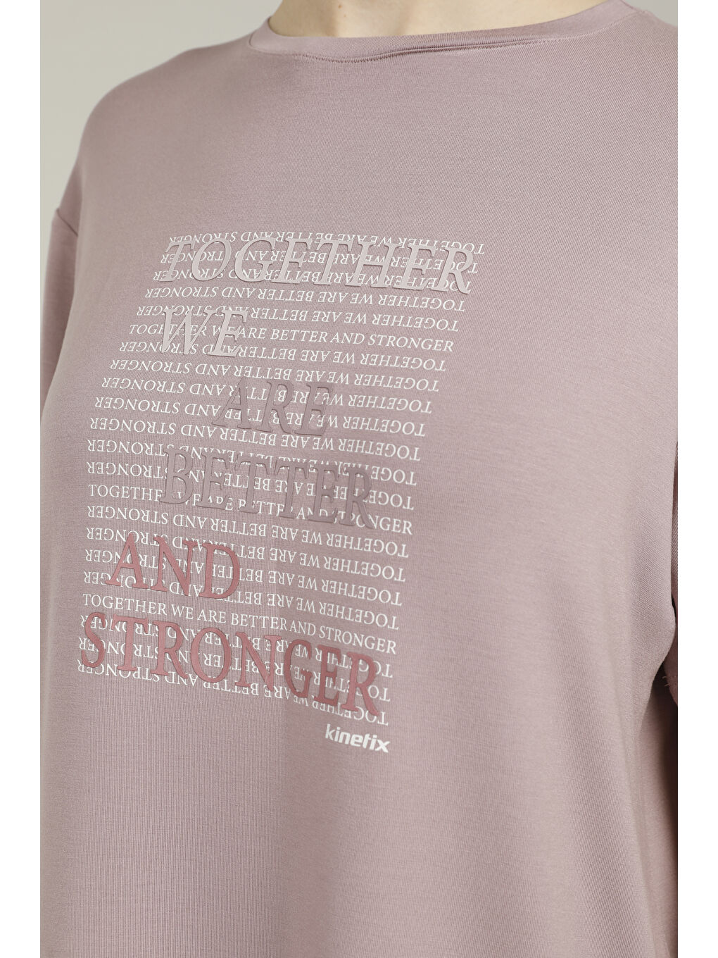 Mor SN784 LINA SLOGAN T-SHIRT PASTEL MOR Kadın Kısa Kol Tişört-3