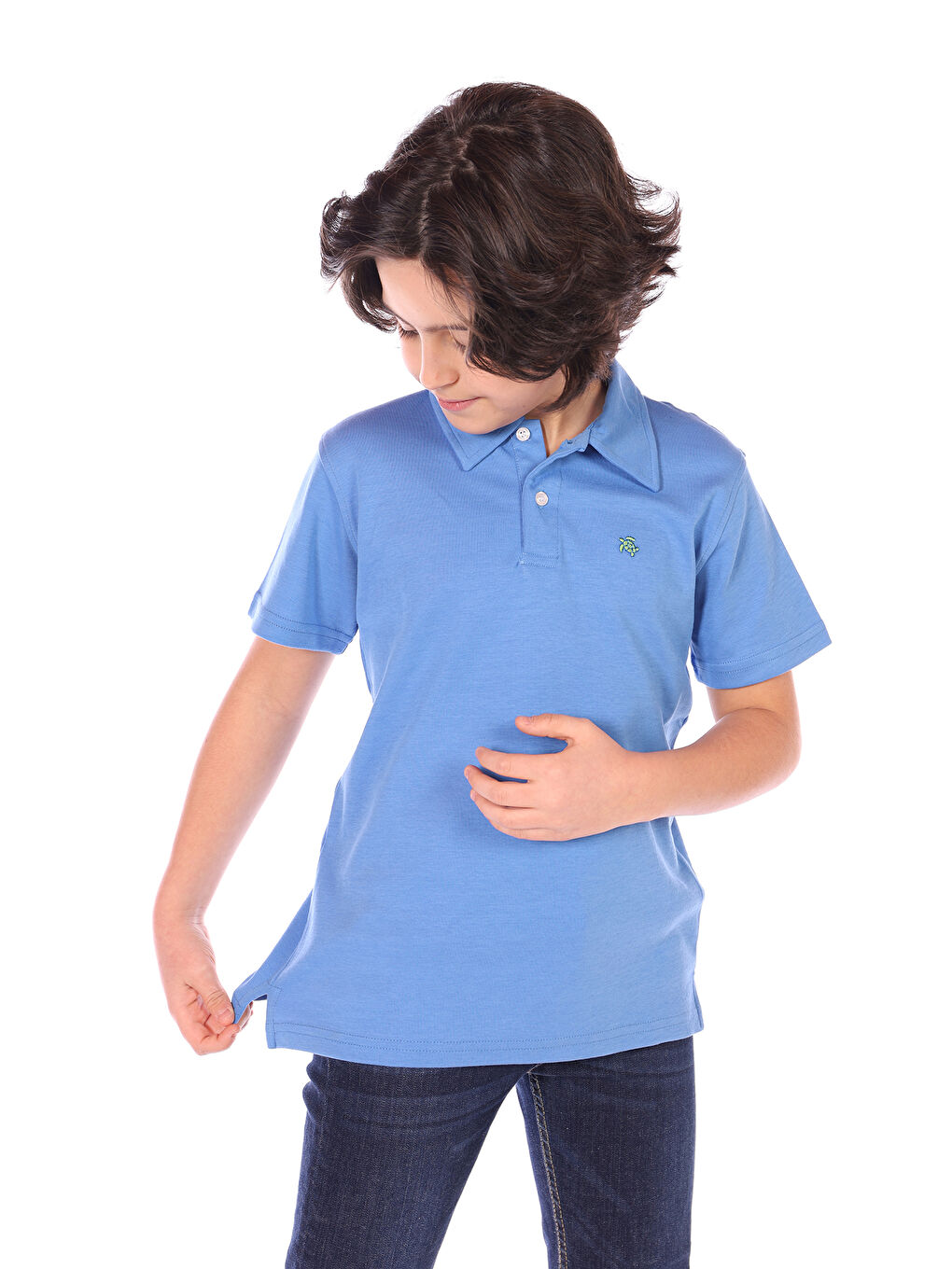 Mavi Erkek Çocuk Polo Yaka Tişört