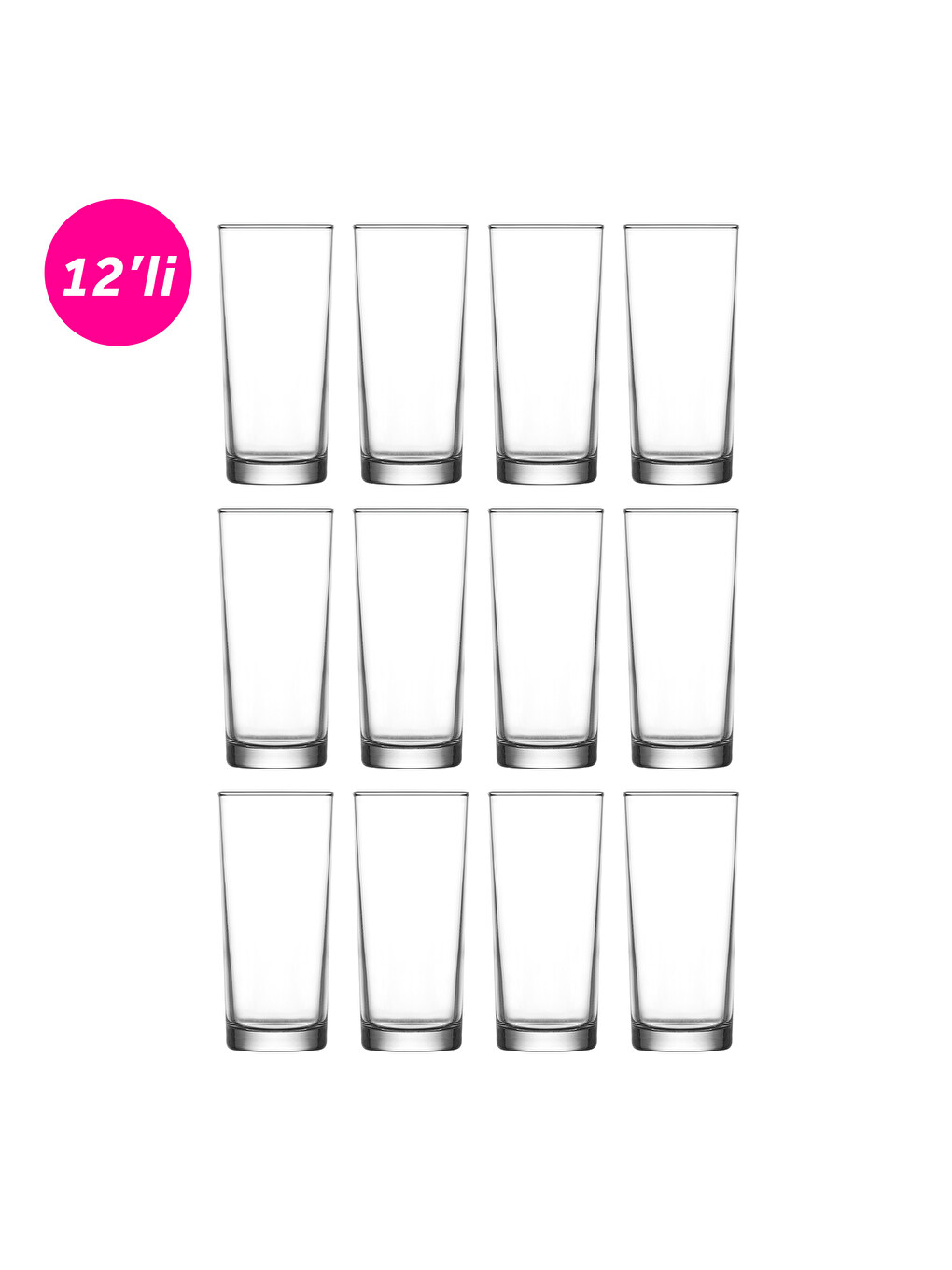 Renksiz Suma Cam Su Bardağı 12'li 190 Ml (rakı/limonata/meşrubat Bardağı)