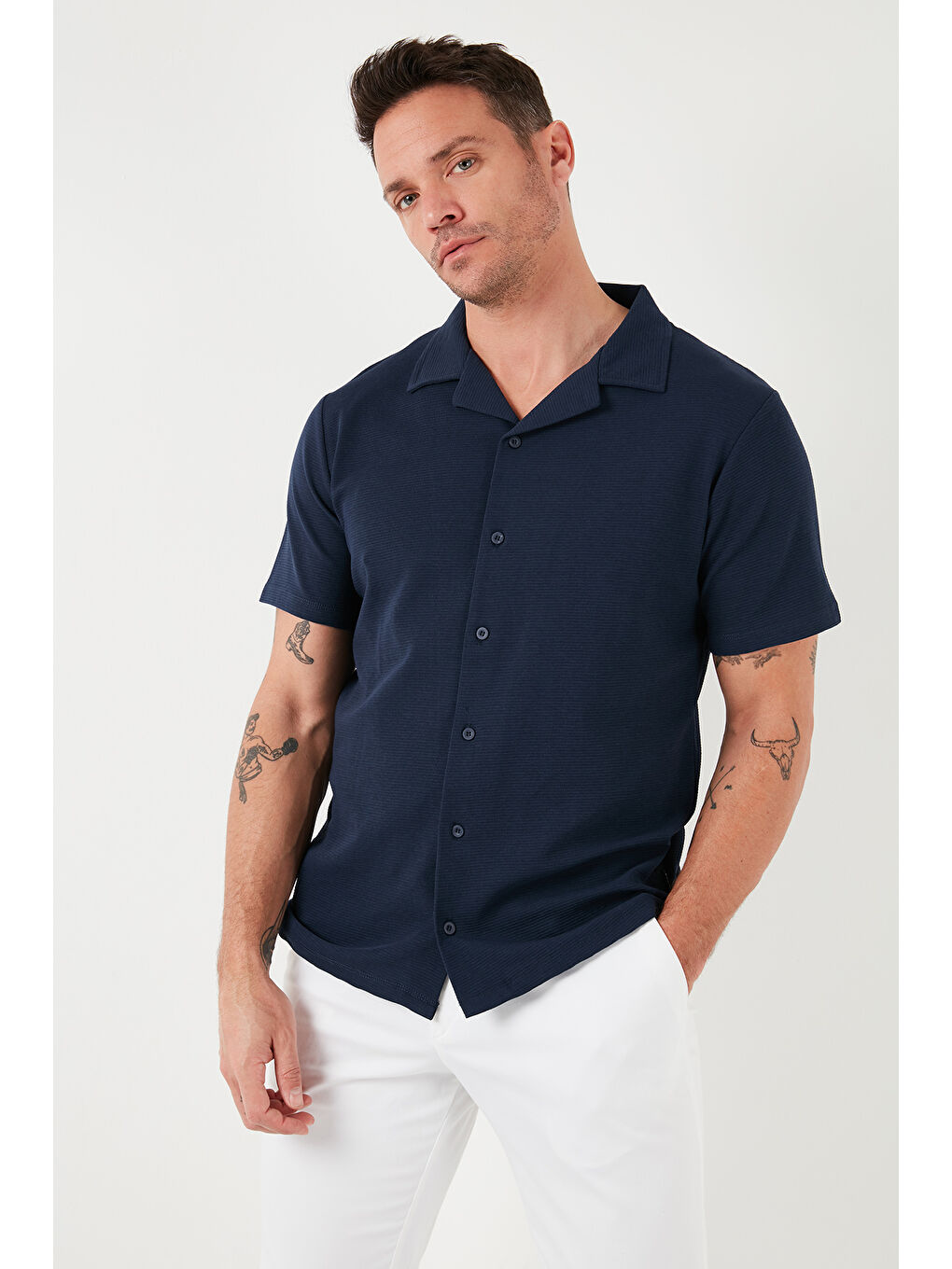 Mavi Pamuklu Regular Fit Kısa Kollu 2'li Paket Gömlek 5902640S2-1