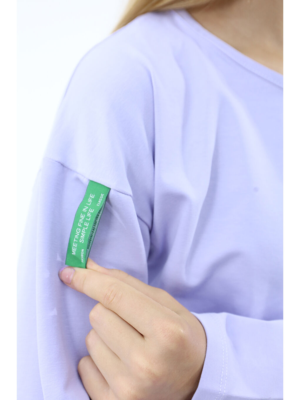 Lila Kız Çocuk Baskılı Tişört-2