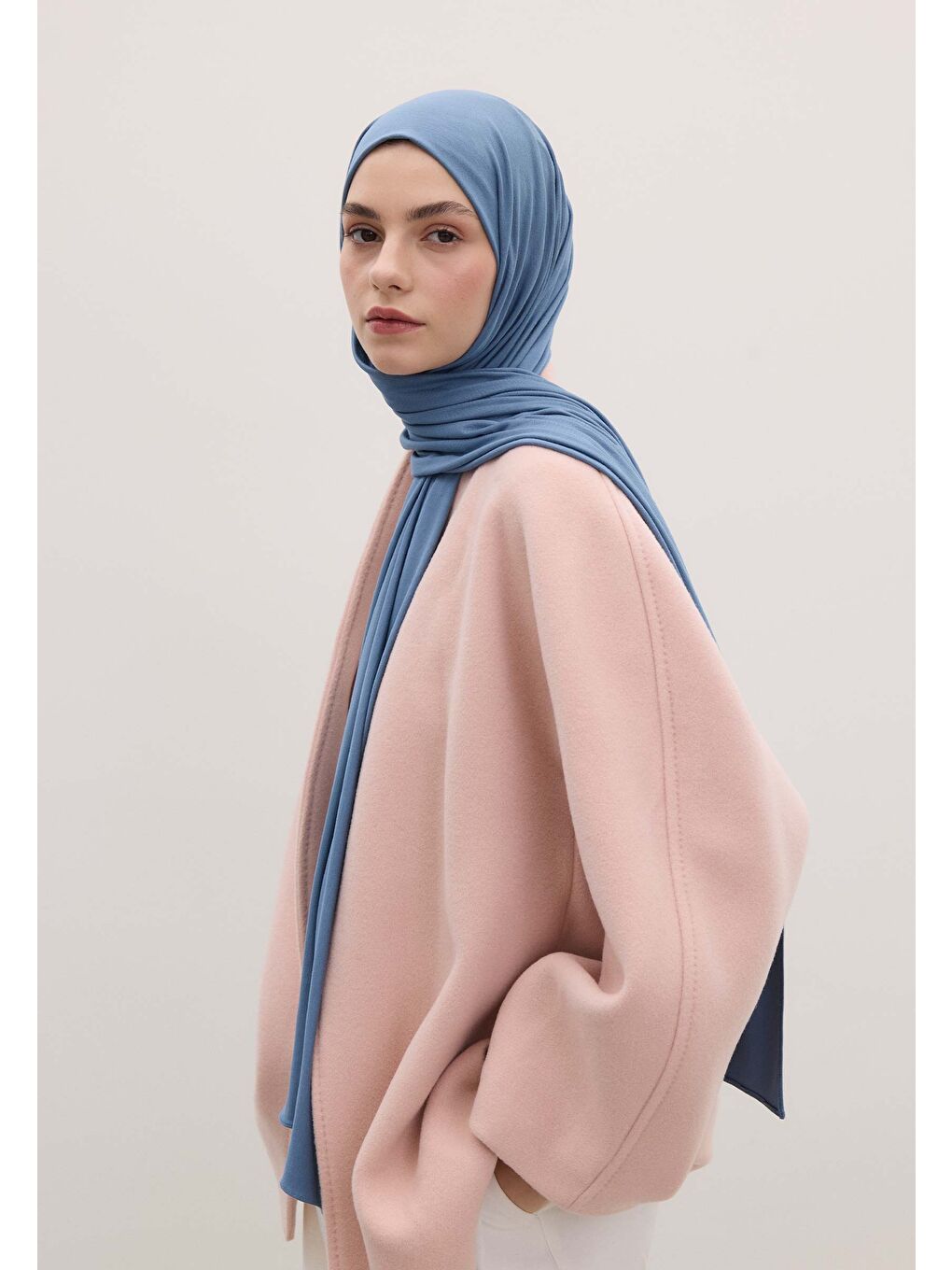 Bambu Penye Şal Gök Mavi-3