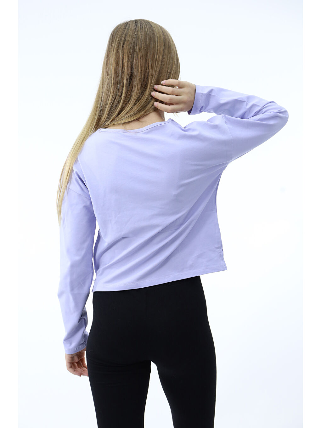 Lila Kız Çocuk Baskılı Tişört-3