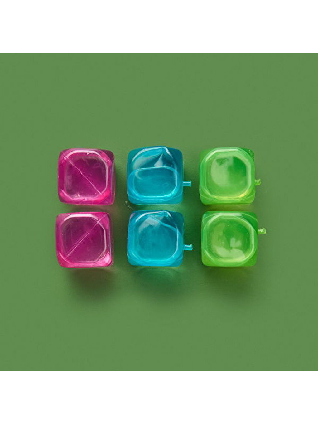 Renksiz Kare 6'lı Plastik Buz Küpü - Renkli