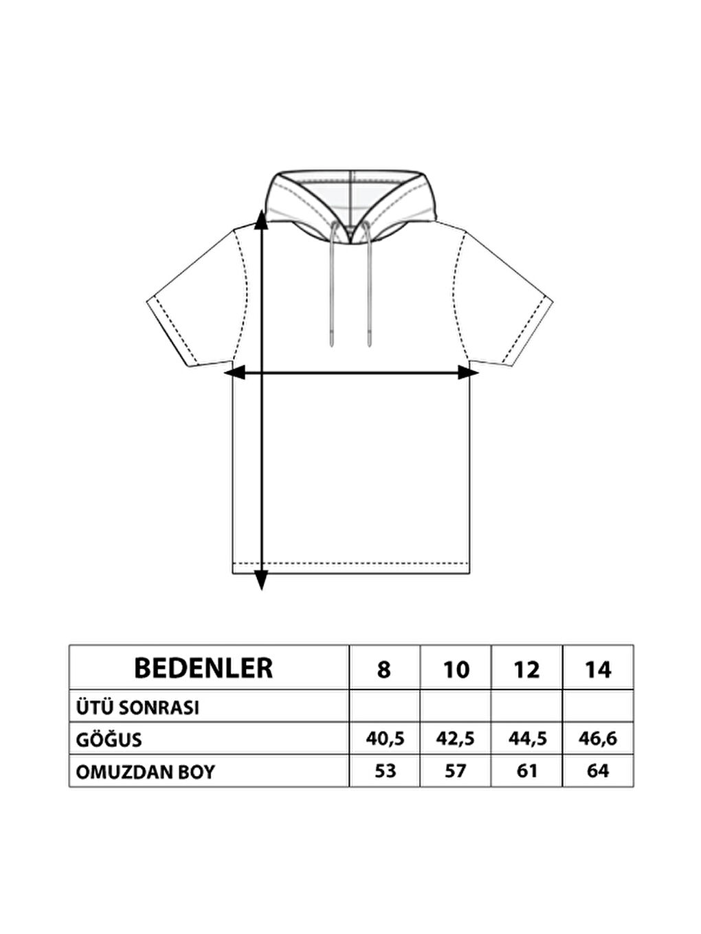 Siyah Erkek Çocuk Kapüşonu Şeritli Tişört-1