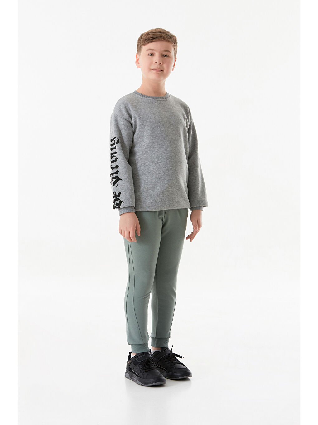 Turkuaz Hello Drew Armalı Jogger Unisex Çocuk Eşofman Altı-2