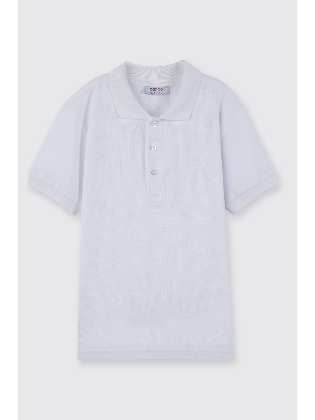 Beyaz Erkek Çocuk Yakalı Kısa Kollu T-Shirt Bej