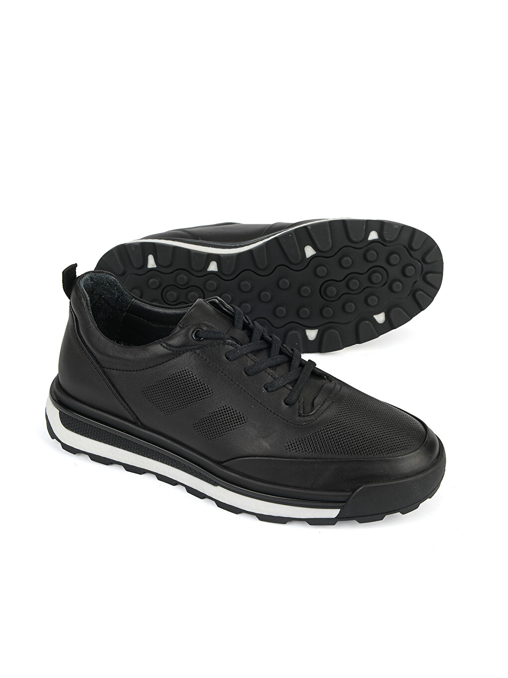 Erkek Hakiki Deri Sneaker 1631053z1763 Siyah-3