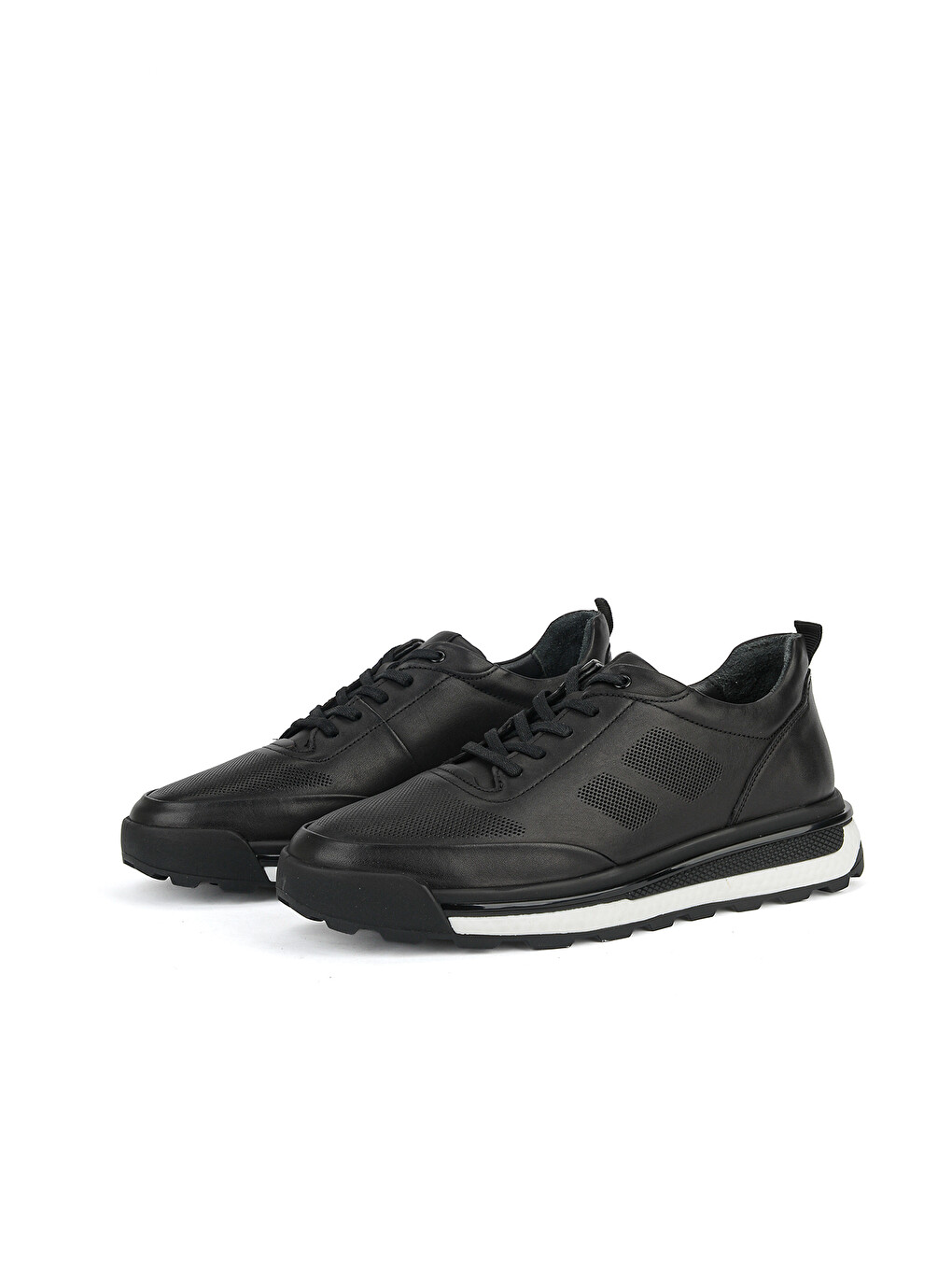 Erkek Hakiki Deri Sneaker 1631053z1763 Siyah-4