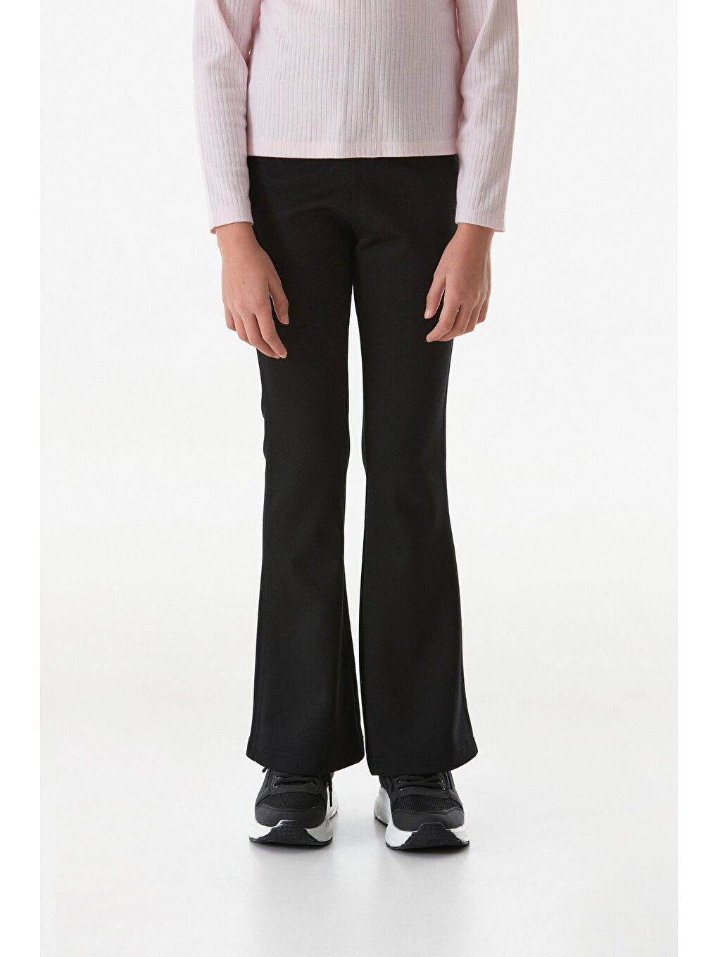 Siyah Çelik Kumaş Flare Kız Çocuk Tayt-2